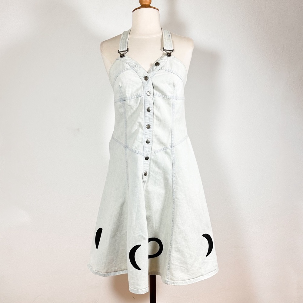 Kimchi Blue Phases of the Moon Halter Dress Hand-painted size medium
